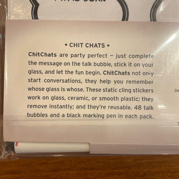 NIP Fred Chit Chats 96 Drink Markers 2 Packages w/ Markers Conversation Starter - Picture 7 of 10